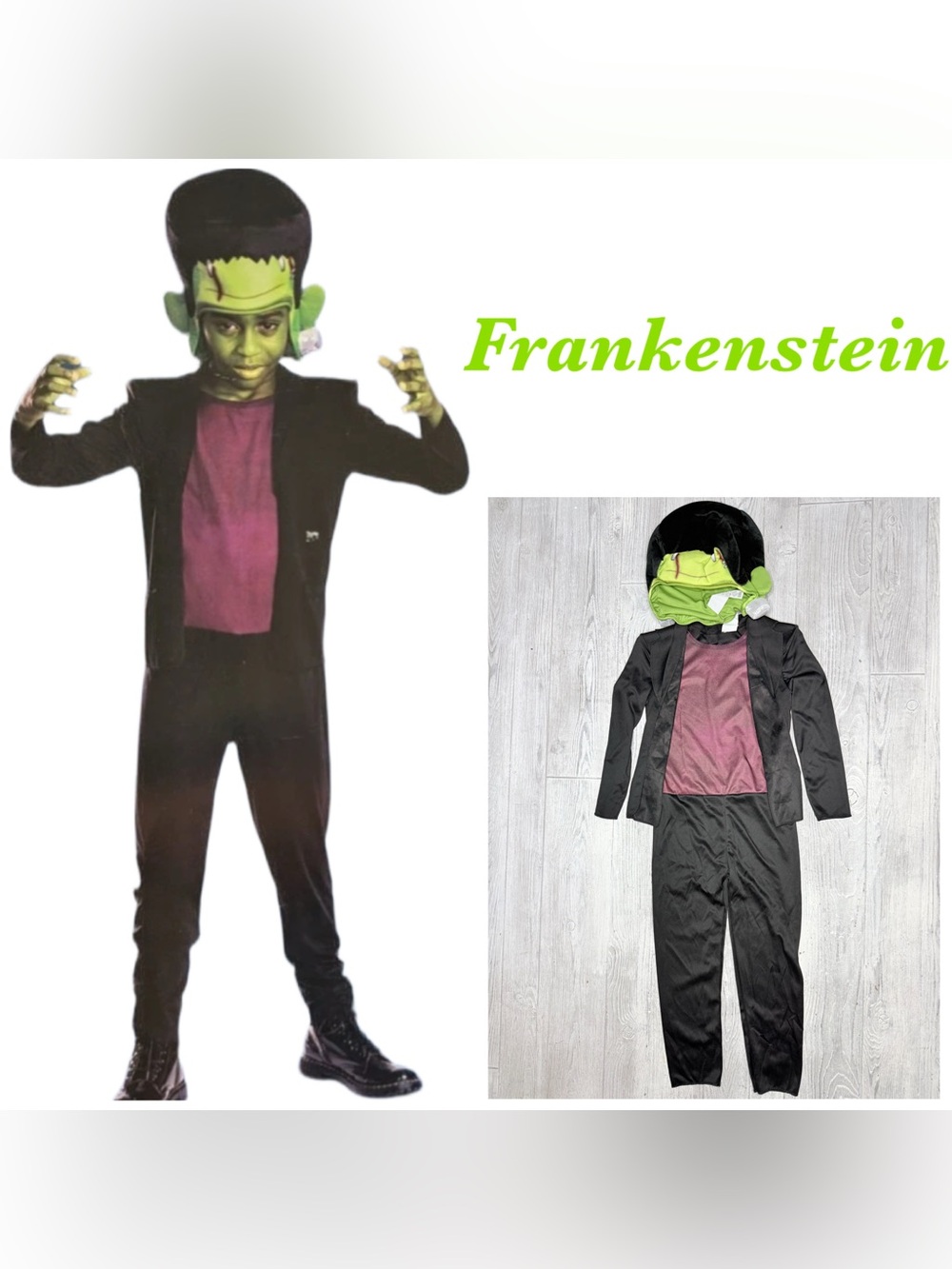 Disguise Universal Monsters Frankenstein Halloween Costume Jumpsuit & Headpiece